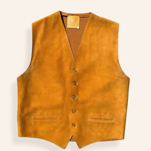 Copen-Core Denmark Burt Orange Suede Vest Mens Medium - Picture 1 of 8